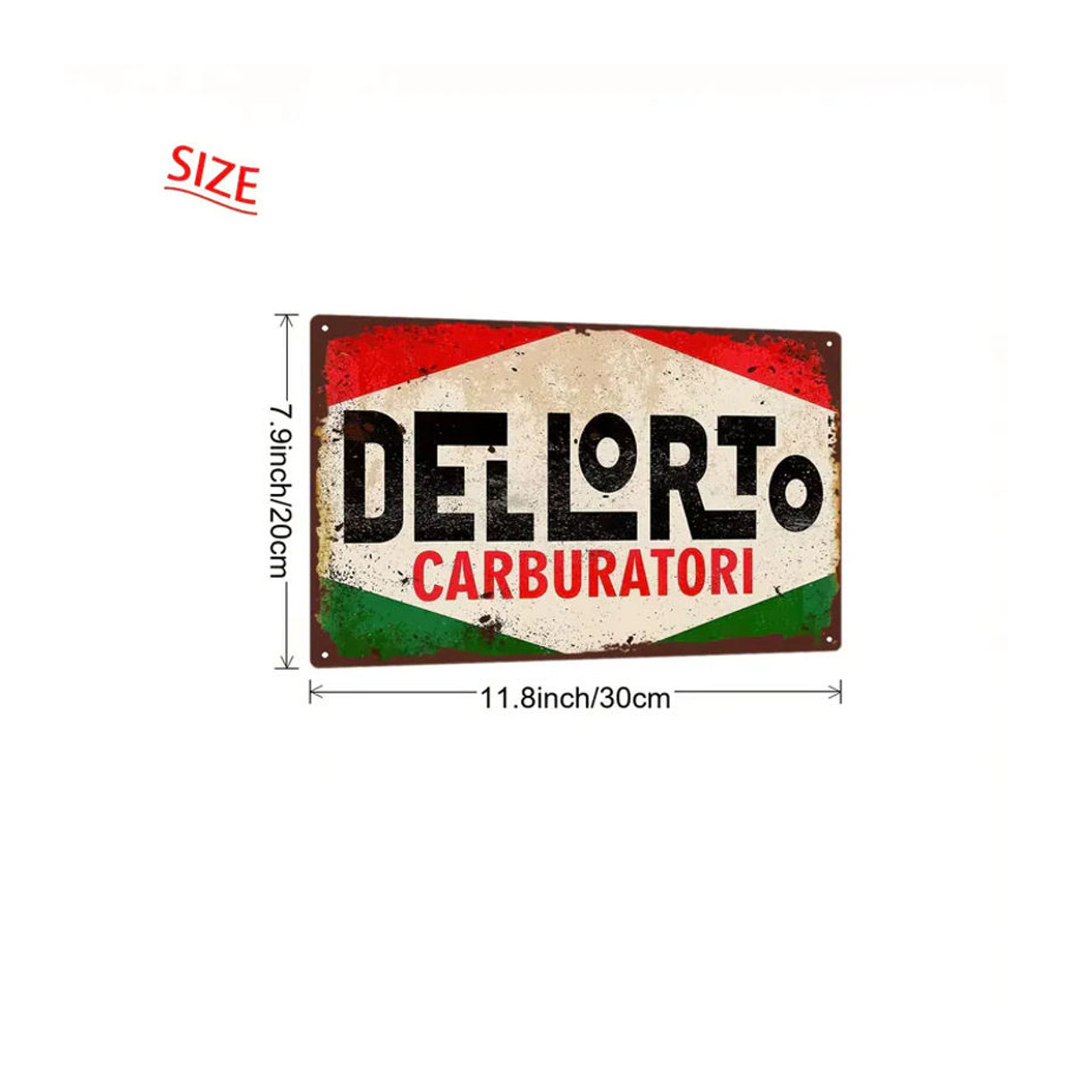Vintage Dellorto Vergaser Metallschild als Wanddekoration in Mehrfarbig, B/H: 30 x 30 cm - Bild 2