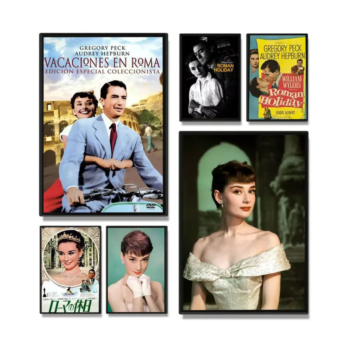 Vintage Film-Poster Roman Holiday von Kayou als wasserfester Wandkunst-Aufkleber in Mehrfarbig, Rechteckig - Bild 2