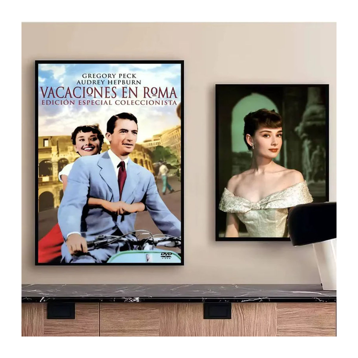 Vintage Film-Poster Roman Holiday von Kayou als wasserfester Wandkunst-Aufkleber in Mehrfarbig, Rechteckig - Bild 3