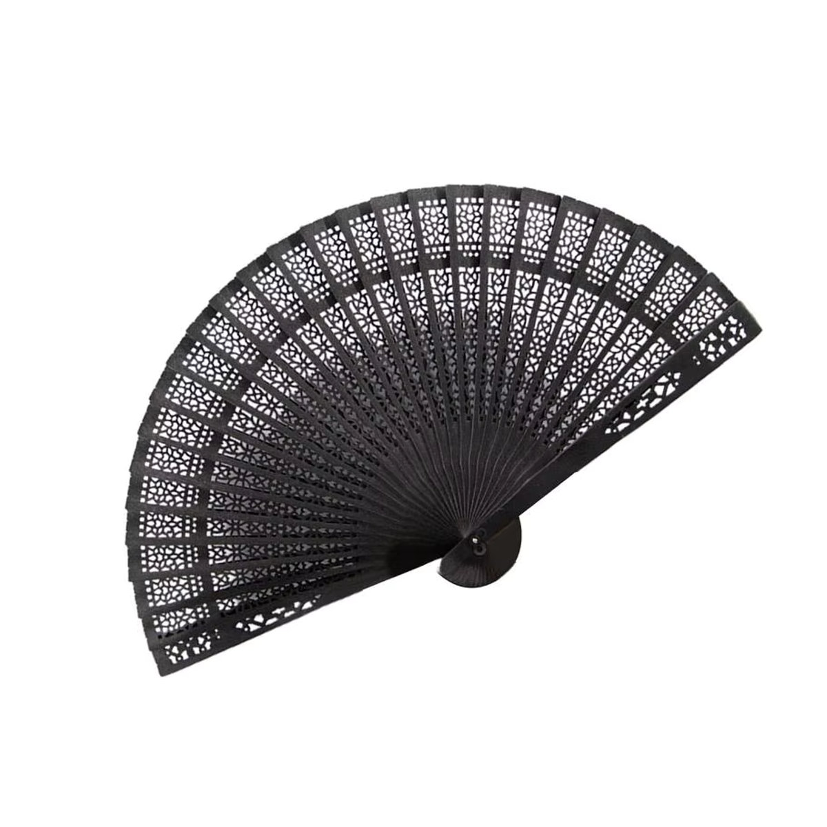 Vintage hohler chinesischer Faltfächer in Schwarz als dekorative Hochzeitsdekoration und Foto-Requisite - Bild 4