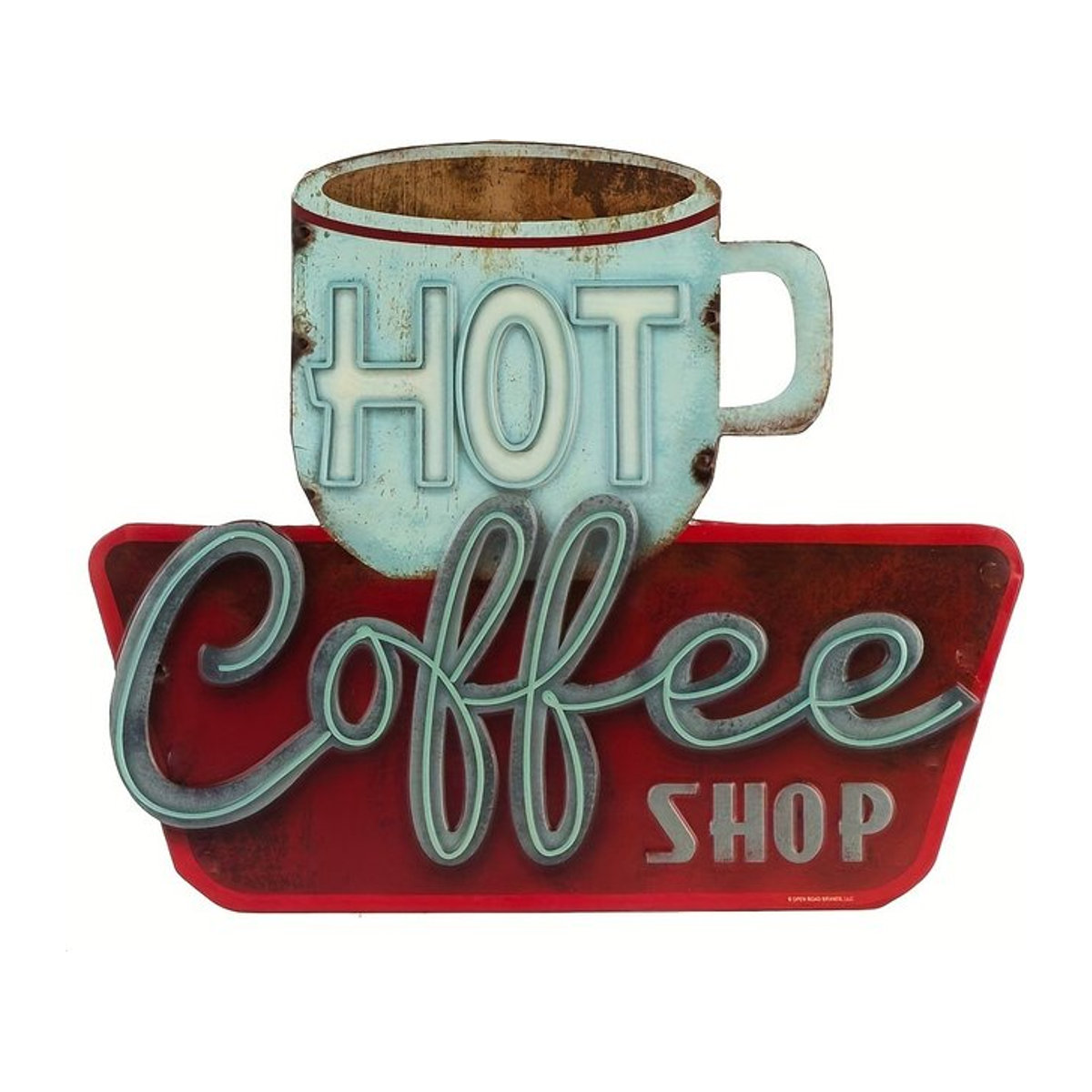 Vintage Holzschild für Kaffeetassen in Weiß, Wanddekoration für Küche und Café, B/H/T: 25,0 x 20,0 x 1,0 cm - Bild 1