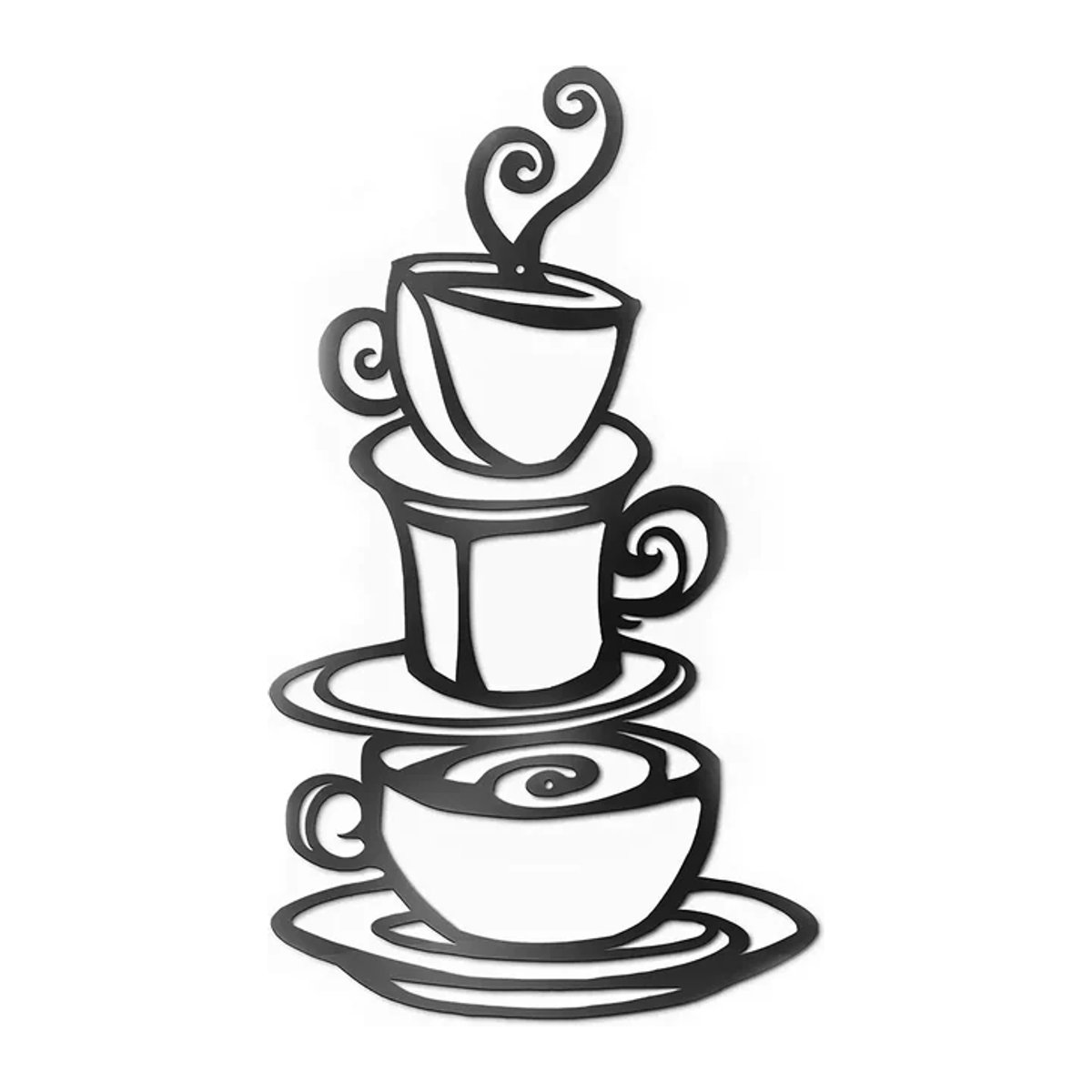 Vintage Kaffee Wandkunst aus Metall von CIFBUY in Schwarz, Rechteckig, Breite: 38,1 cm, Höhe: 38,1 cm - Bild 1