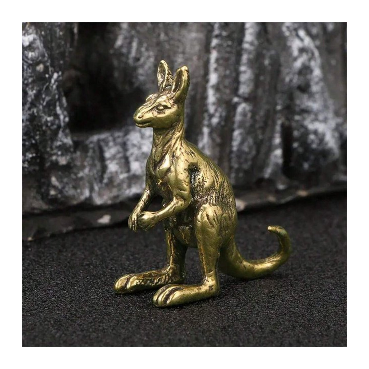 Vintage Känguru-Figur aus Messing in Gold für deine Heim- und Bürodekoration - Bild 1
