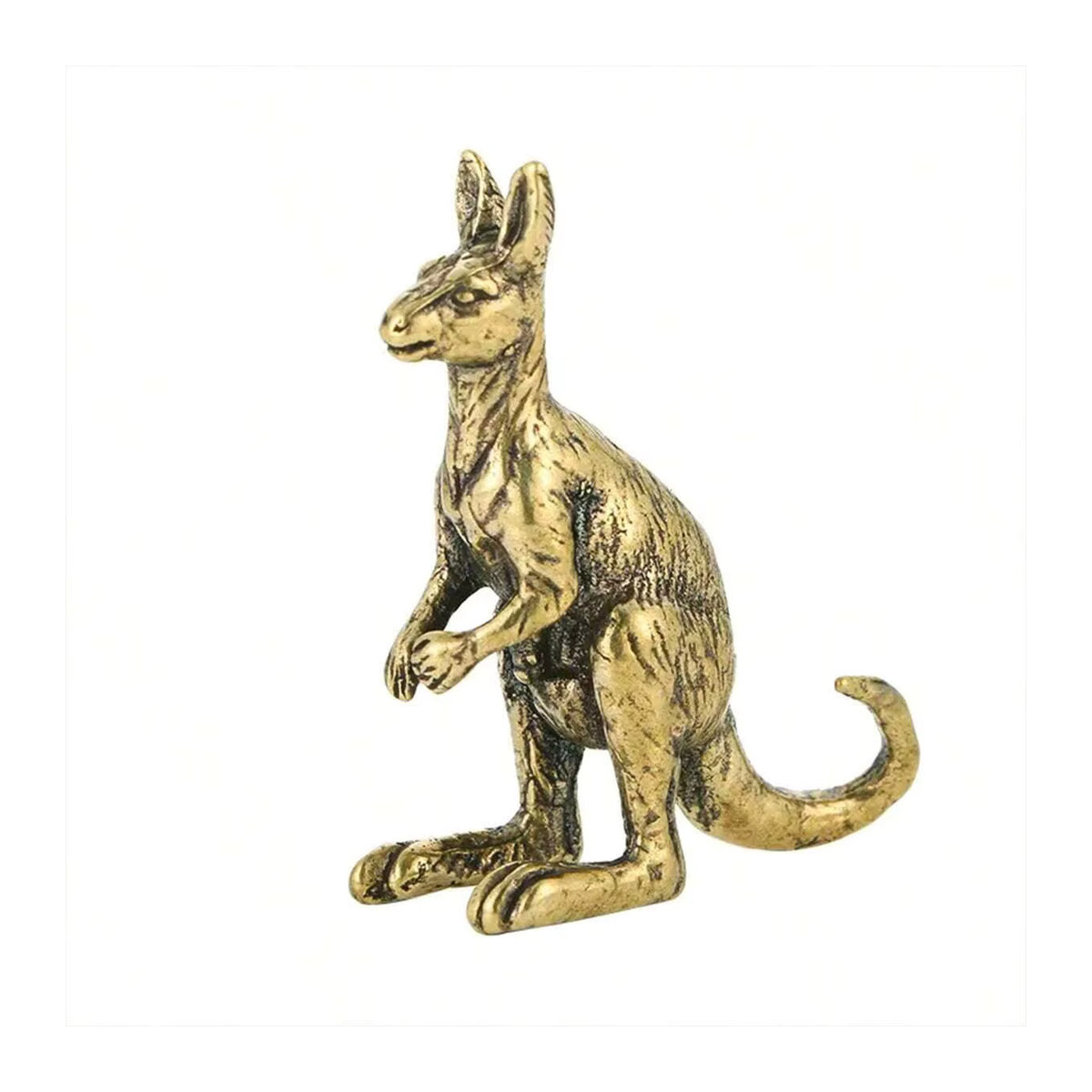 Vintage Känguru-Figur aus Messing in Gold für deine Heim- und Bürodekoration - Bild 2