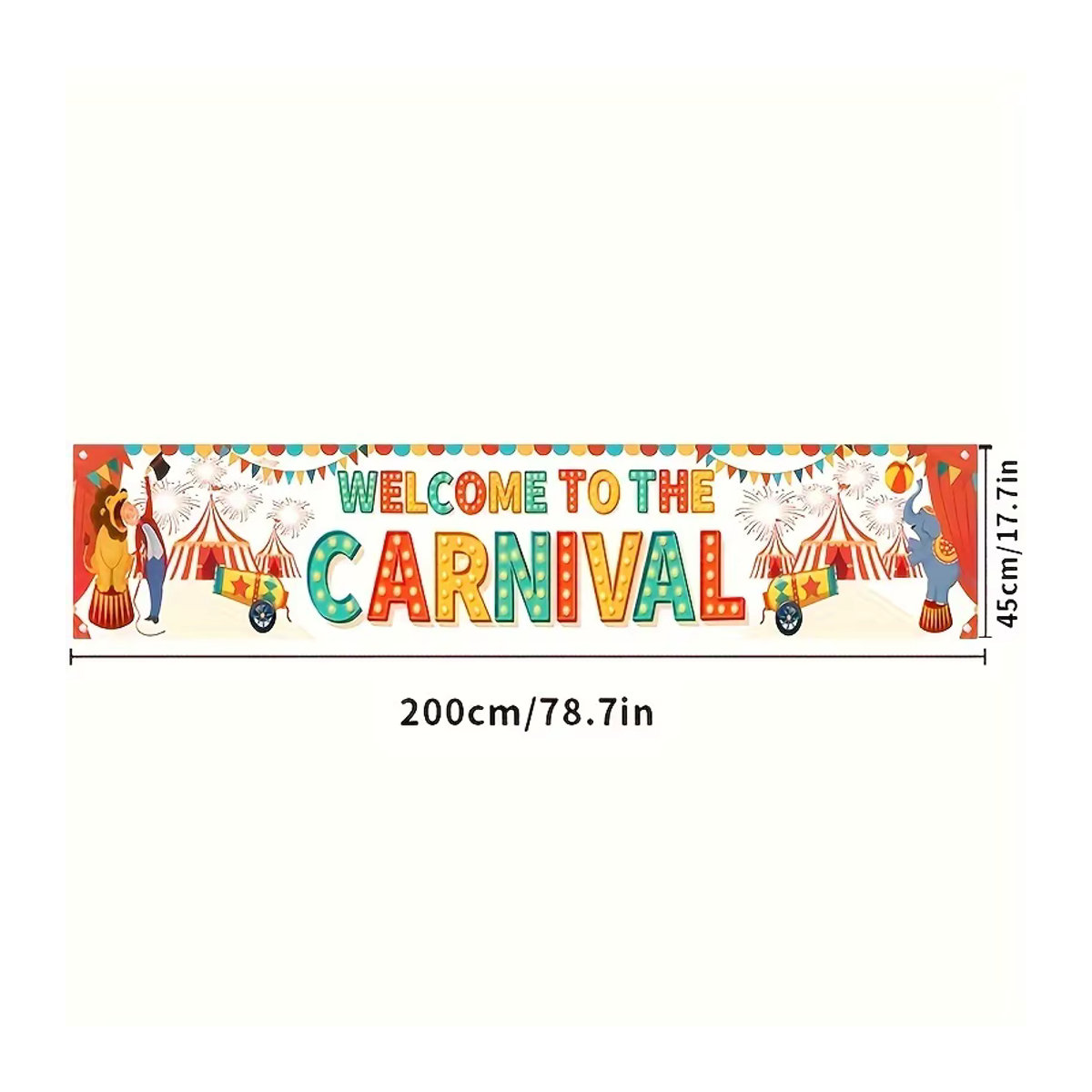 Vintage Karneval Hof Logo Dekoration für Karneval und Zirkus Themenpartys, mehrfarbig - Bild 3