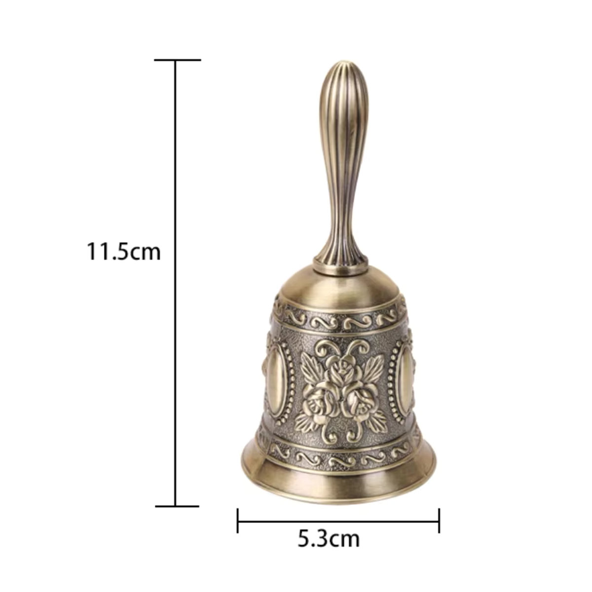 Vintage Metall Handglocke in Silbergrau für Dekoration und besondere Anlässe - Bild 3