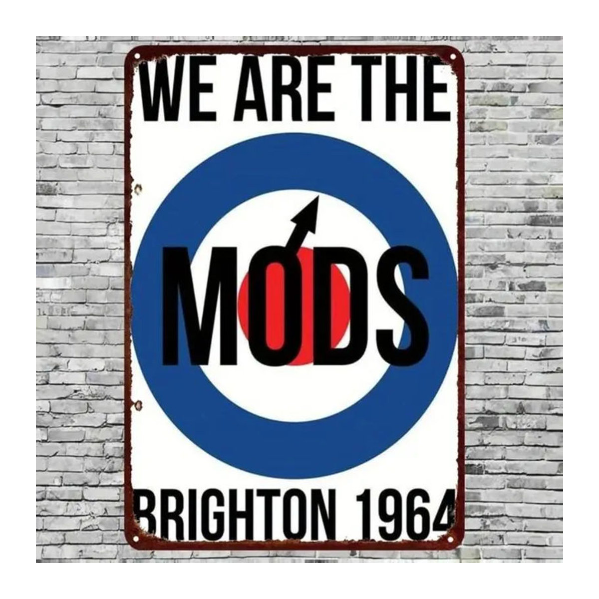 Vintage Metall-Wandkunst We Are Mods 1964 Retro Blechschild von CIFBUY in Weiß, Rechteckig, B: 30 cm, H: 20 cm, T: 20 cm - Bild 1