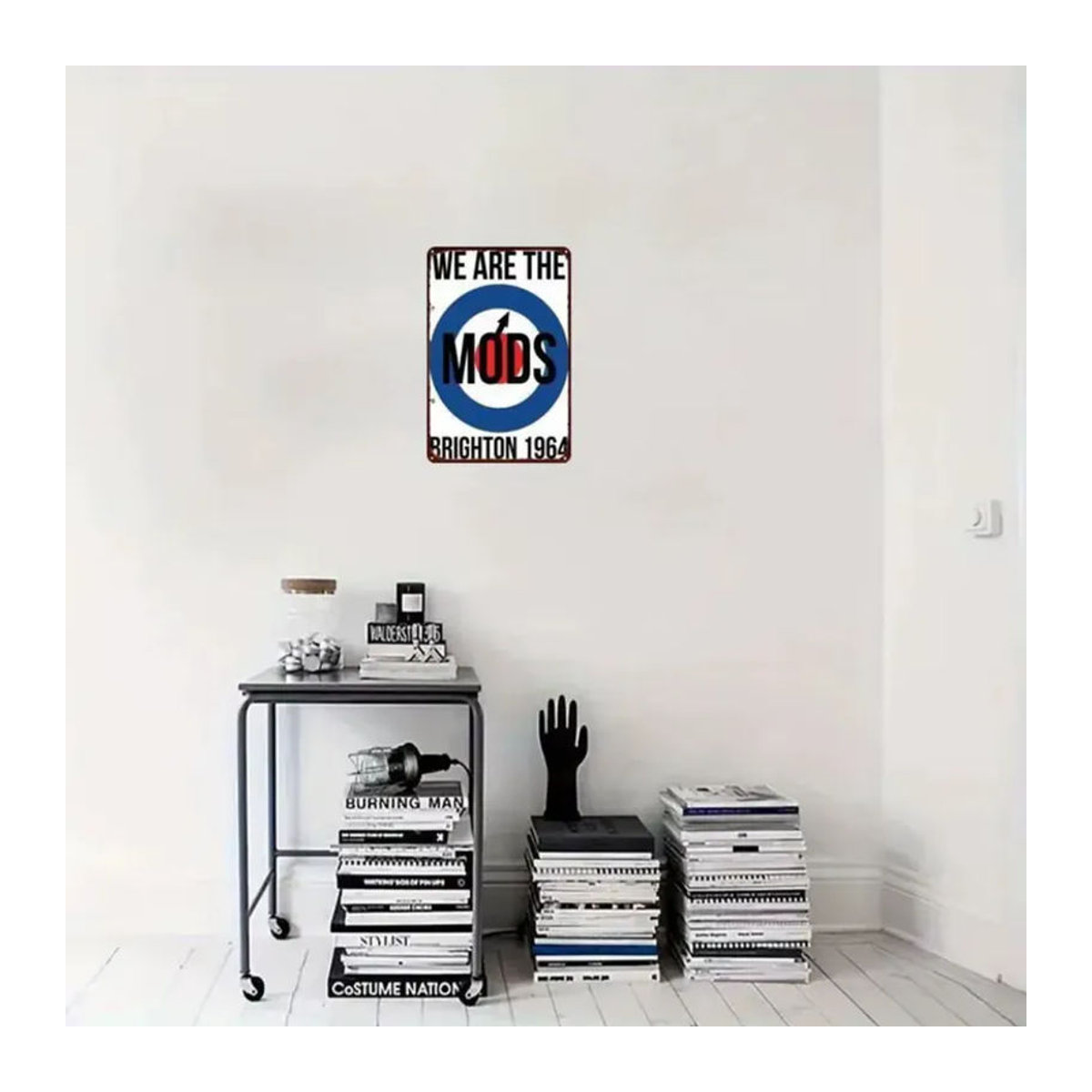 Vintage Metall-Wandkunst We Are Mods 1964 Retro Blechschild von CIFBUY in Weiß, Rechteckig, B: 30 cm, H: 20 cm, T: 20 cm - Bild 3