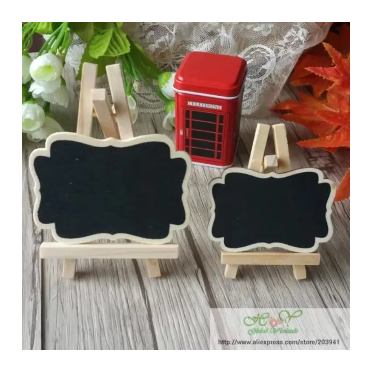 Vintage Mini-Tafel aus Holz mit Stativ für DIY-Projekte und Lehrmaterial - Bild 4