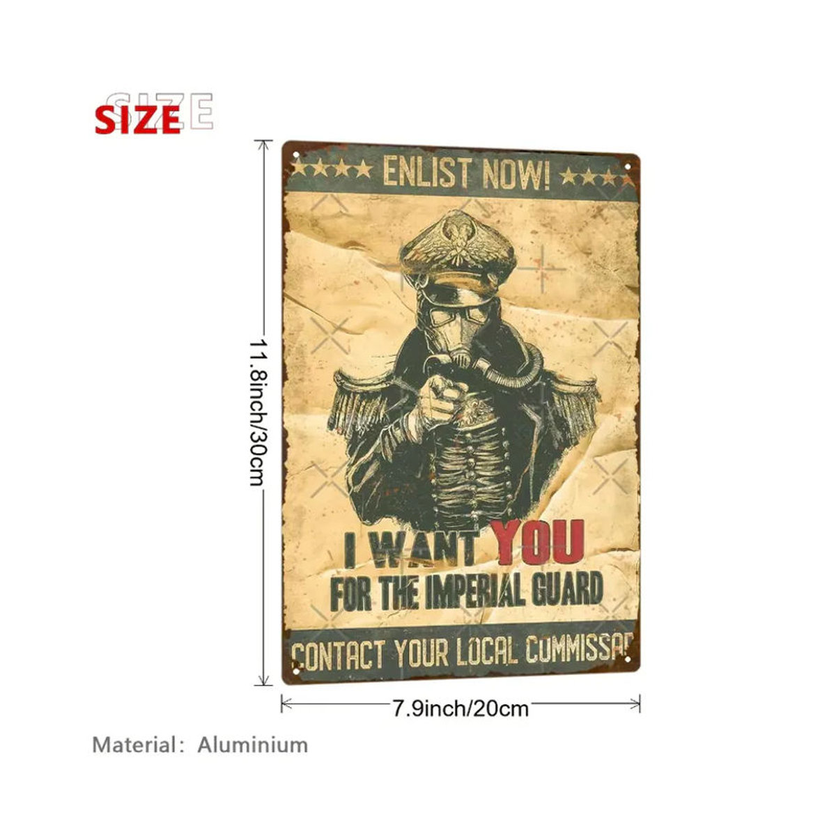 Vintage Napoleon Französisches Poster von CIFBUY als Aluminium-Schild mit Kaiserliche Garde Emblem in Rot und Beige, B: 20,32 cm, H: 30,48 cm - Bild 3