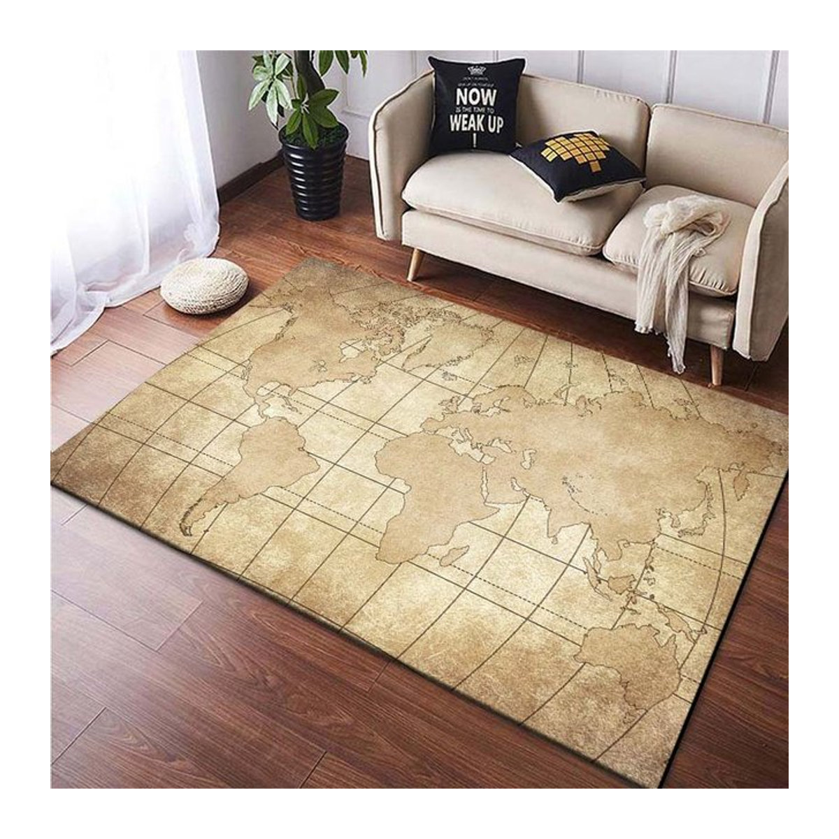 Vintage Navigationskarte Teppich für Wohnzimmer und Schlafzimmer, Bodenmatte zur Dekoration, B/T: 60 x 40 cm - Bild 1