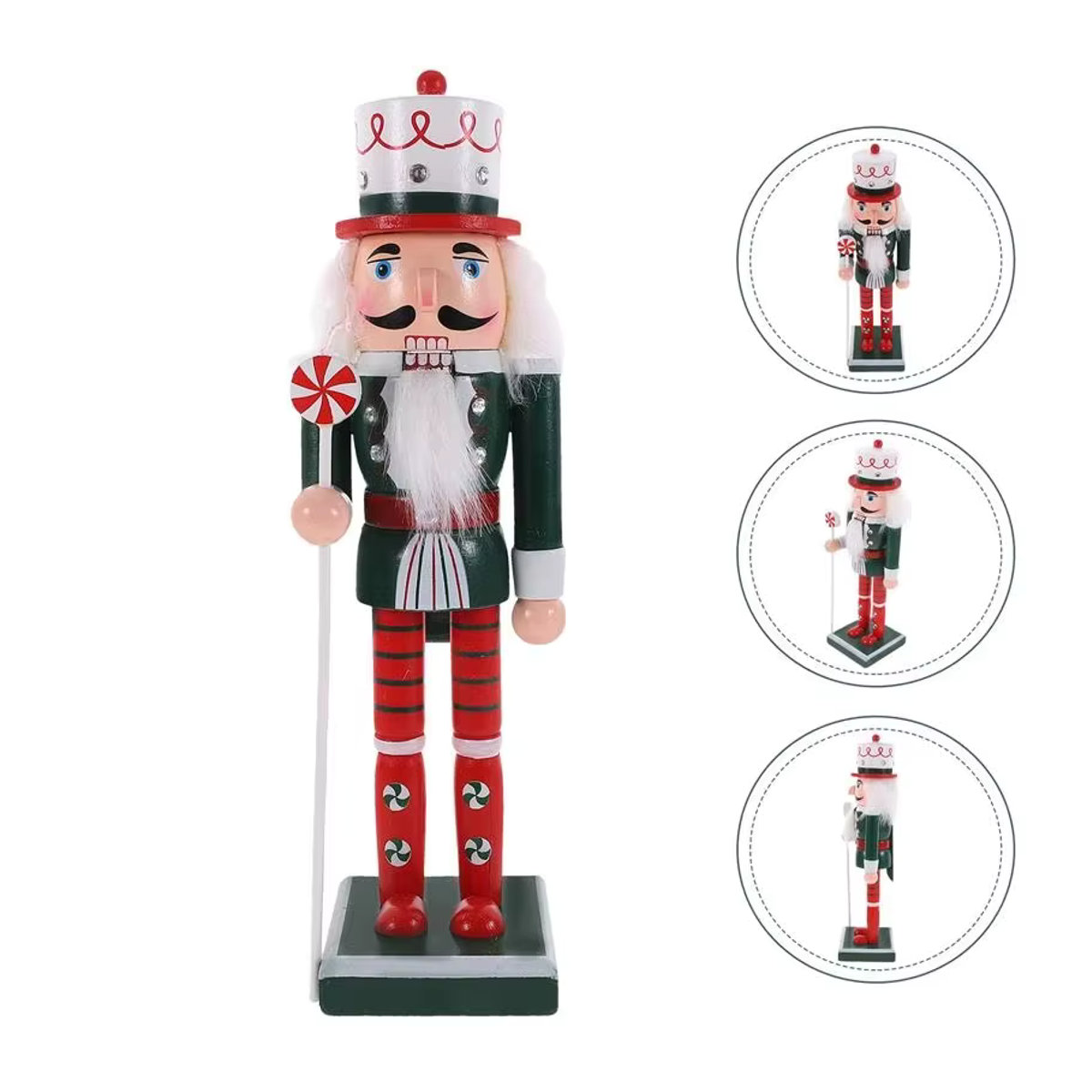 Vintage Nussknacker Figur aus Holz als weihnachtliches Deko-Ornament in Multicolor - Bild 2