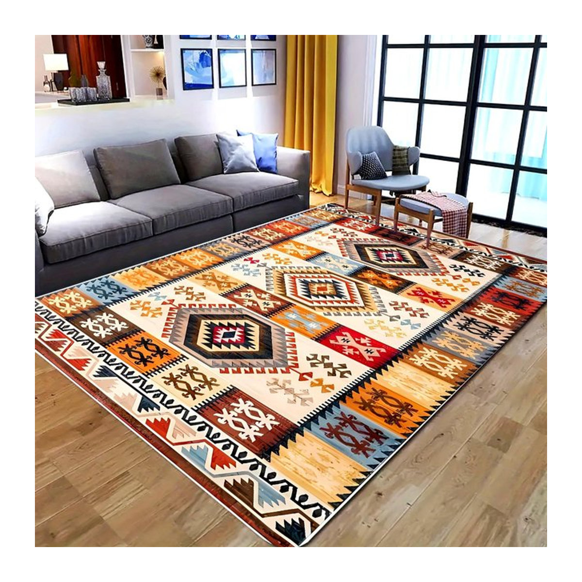 Vintage Persische Matte von Lodestar mit Paisley-Muster in Multicolor, weich und rutschfest, B/B/H: 40 x 60 cm - Bild 1