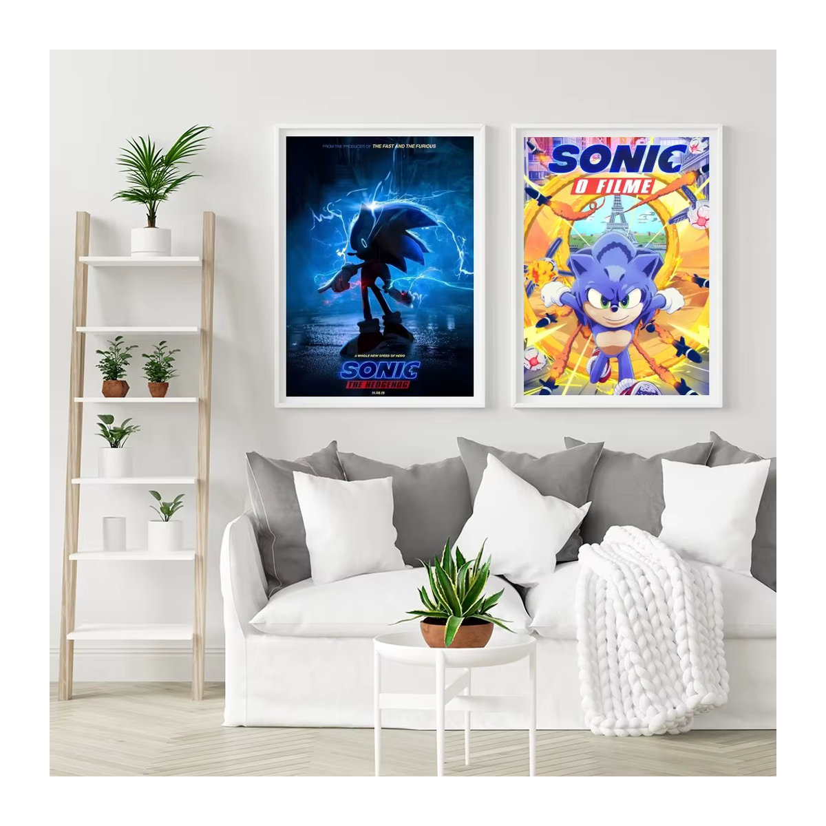 Vintage Sonic Filmplakat als ästhetische Wandmalerei im Hochformat, mehrfarbig und rahmenlos auf Papier - Bild 4