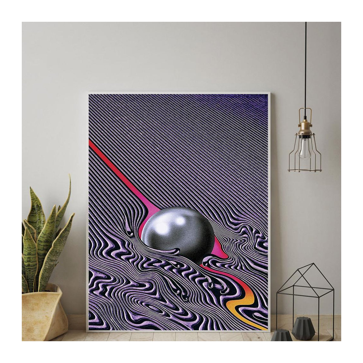 Vintage Tame Impala Glastonbury Gig Poster von Sweet Art Gallery, mehrfarbige abstrakte Leinwandmalerei im Querformat, Rahmenlos, Breite: 60 cm, Höhe: 90 cm - Bild 2