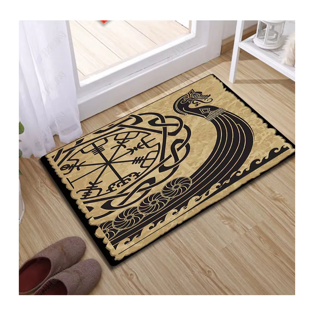 Vintage Viking Rune Teppich Faltenbeständig und Weich für Wohnzimmer, Flur oder Home Office - Bild 2