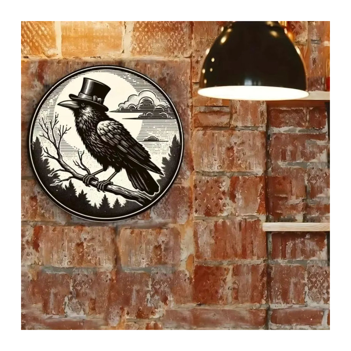 VintageSwan Runde Metallwandkunst Schwan Schwarz als Wanddekoration für Haus und Garten - Bild 1