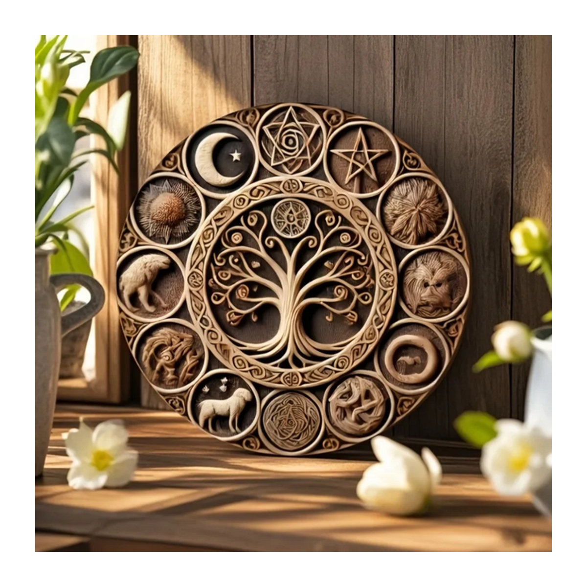 VintageTinWorks Keltische Wandkunst Baum des Lebens aus Holz zur Wandmontage - Bild 1
