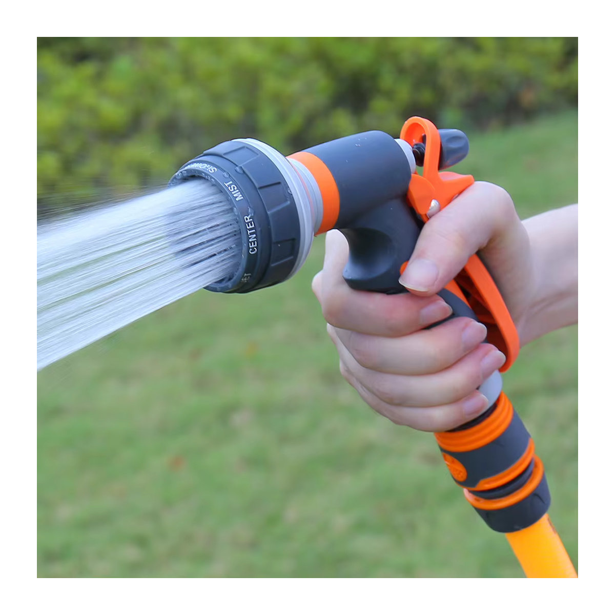 VKTECH Hochdruck Wasserpistole als Spritzpistole für die Gartenbewässerung und Autoreinigung in Grün und Orange - Bild 1