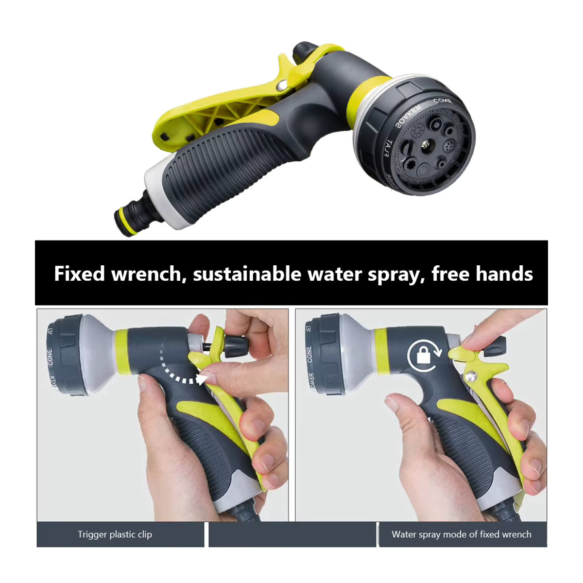VKTECH Hochdruck Wasserpistole als Spritzpistole für die Gartenbewässerung und Autoreinigung in Grün und Orange - Bild 4