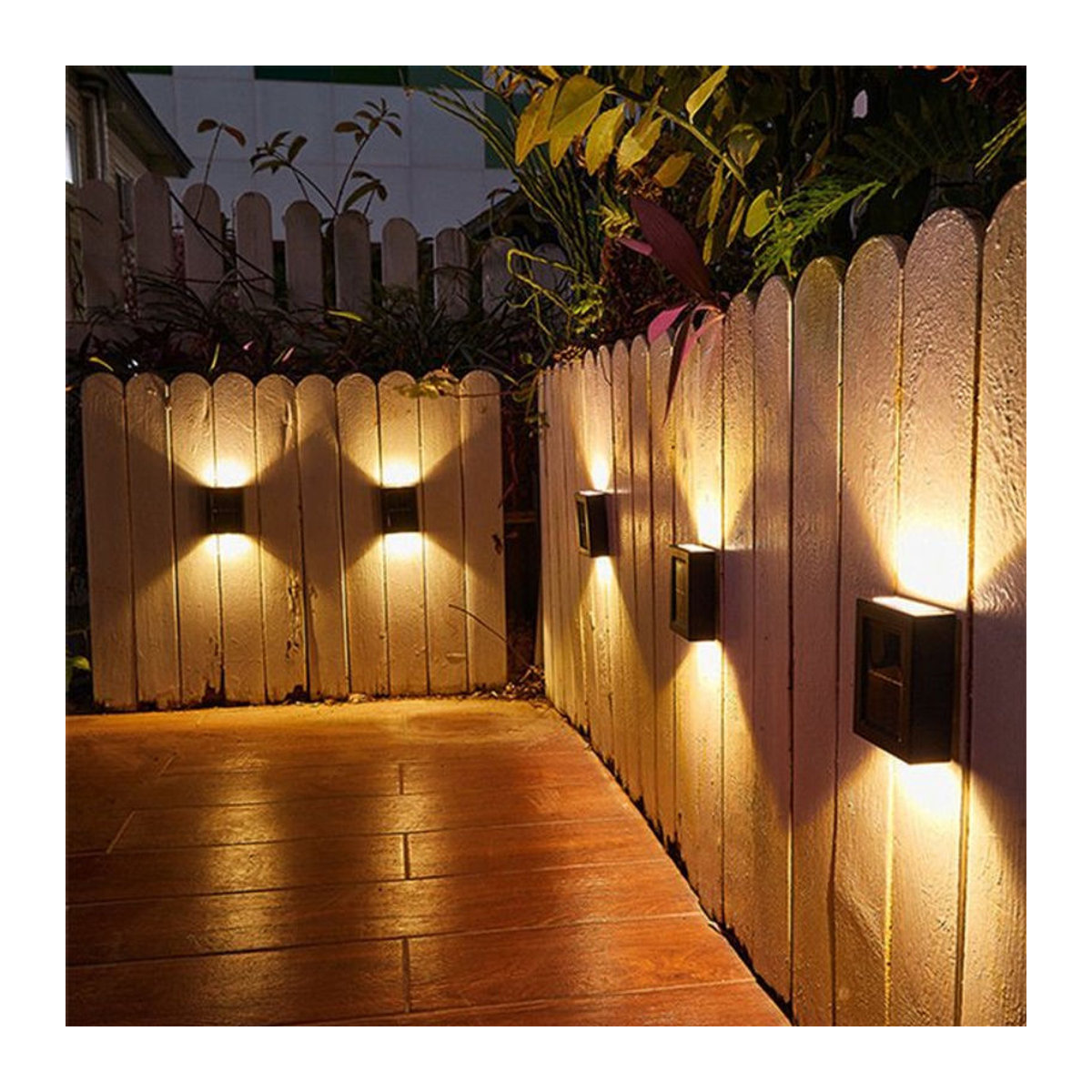 VooVoo Moderne Solar Wandleuchte Schwarz Wasserdicht mit Up-and-Down Beleuchtung für Garten und Außenbereich - Bild 1
