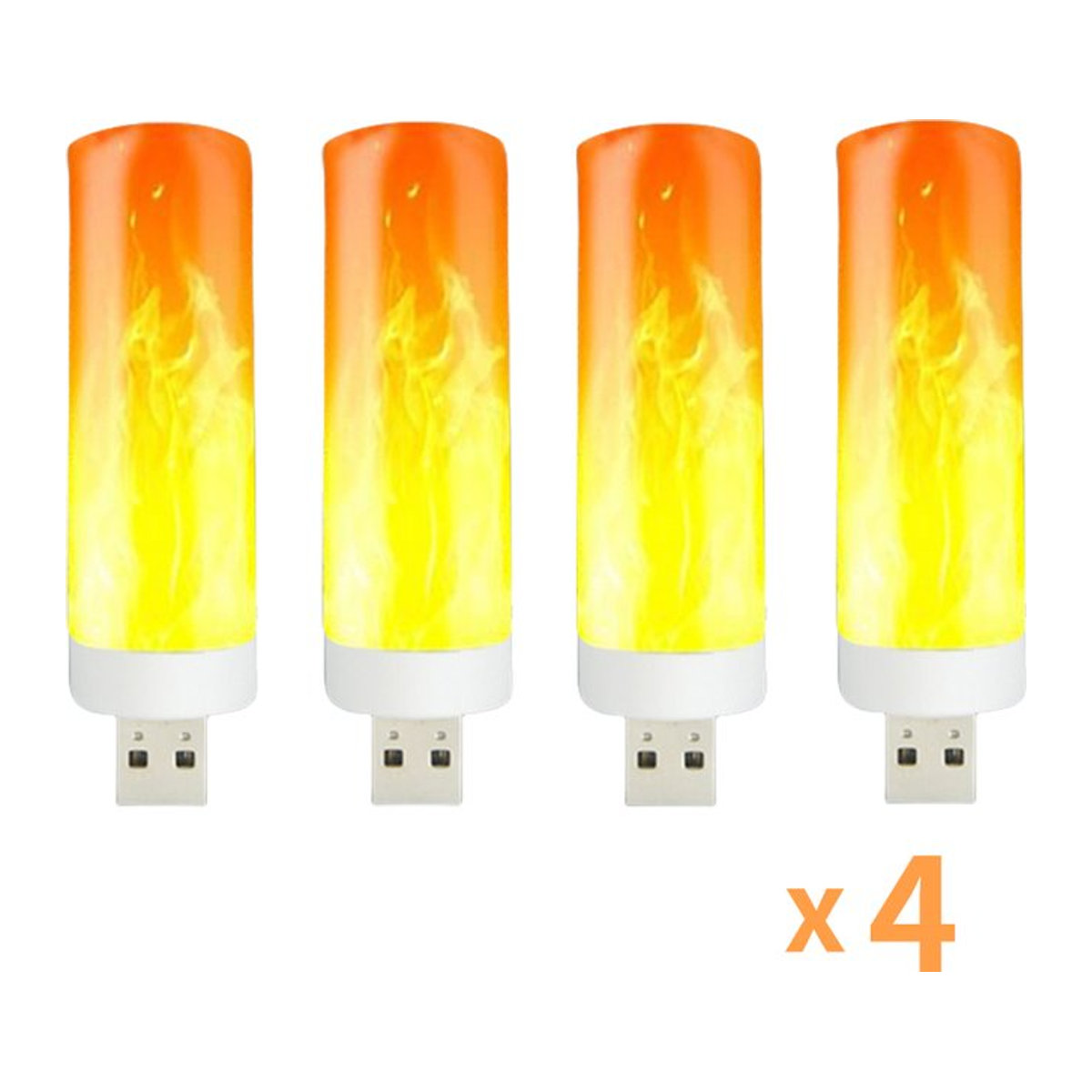 VooVoo USB LED Flammen-Glühbirne mit Flammen-Effekt in Orange für Deko und Party - Bild 1