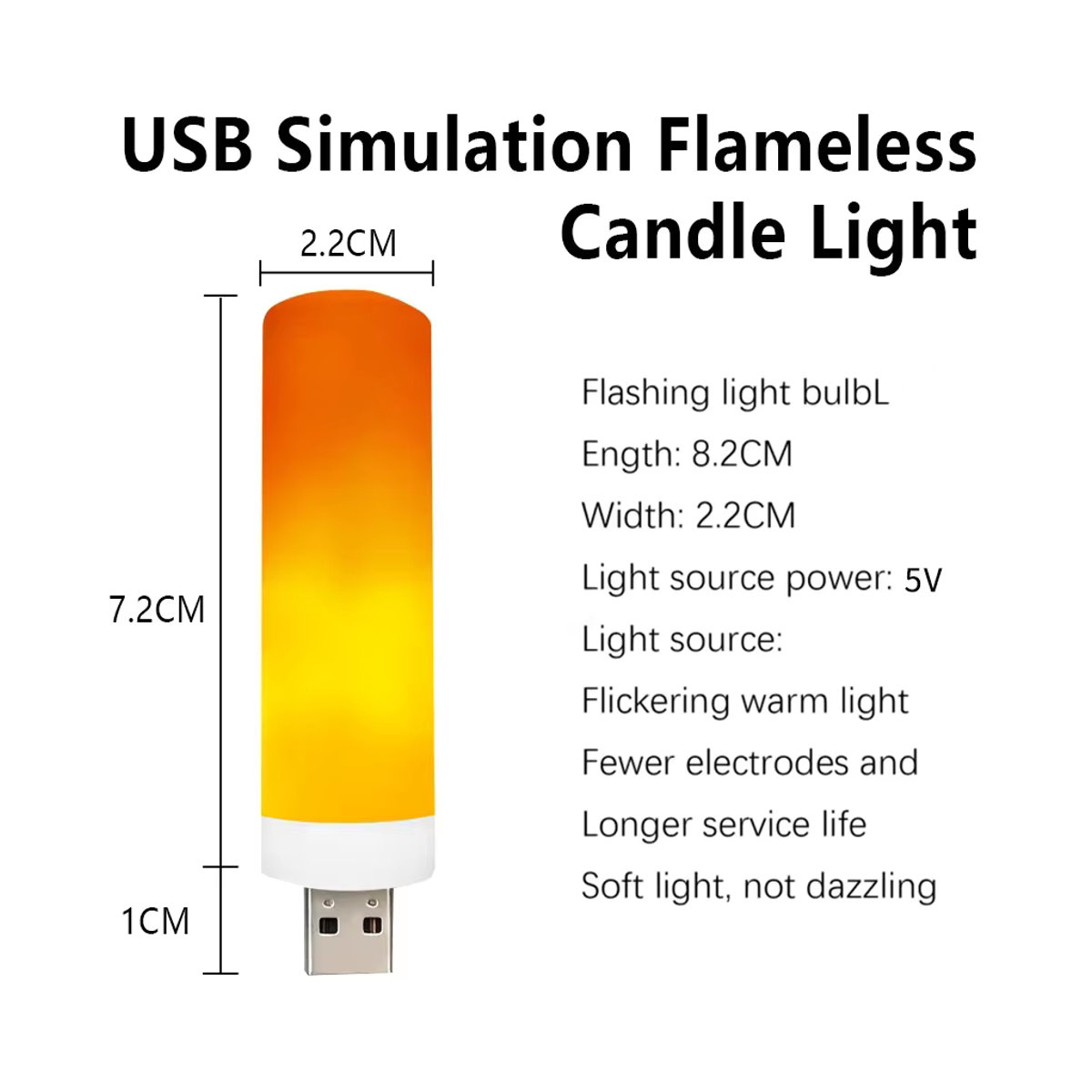 VooVoo USB LED Flammen-Glühbirne mit Flammen-Effekt in Orange für Deko und Party - Bild 6