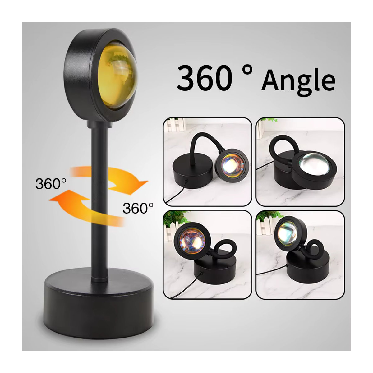 VooVoo USB Sonnenuntergang Lampe in Schwarz für Wohnzimmer und Schlafzimmer als atmosphärischer Projektor und Nachtlicht im minimalistischen Design - Bild 4