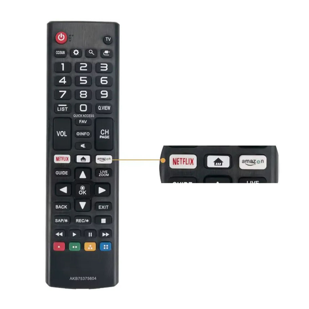 VORTNGLE Ersatzfernbedienung AKB75375604 für Smart TV in Schwarz - Bild 3