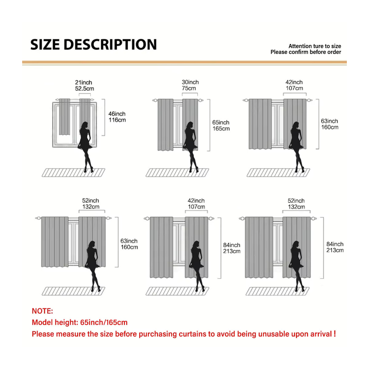 VOZMIO Vorhang Set mit Scheunen-Print in Braun, 2 Stück Fensterbehandlung mit Stangentaschen für Wohnzimmer, Küche und Schlafzimmer - Bild 2