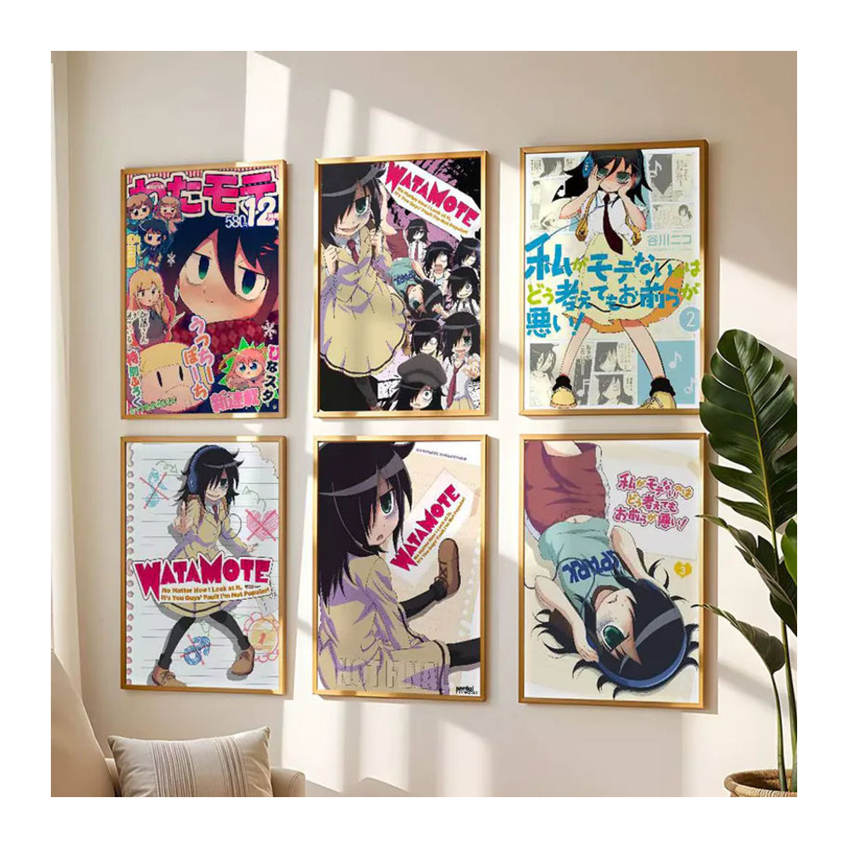 W-Watamote T-Tomoko Anime Poster als selbstklebender wasserfester Wandaufkleber aus Papier in Mehrfarbig - Bild 4