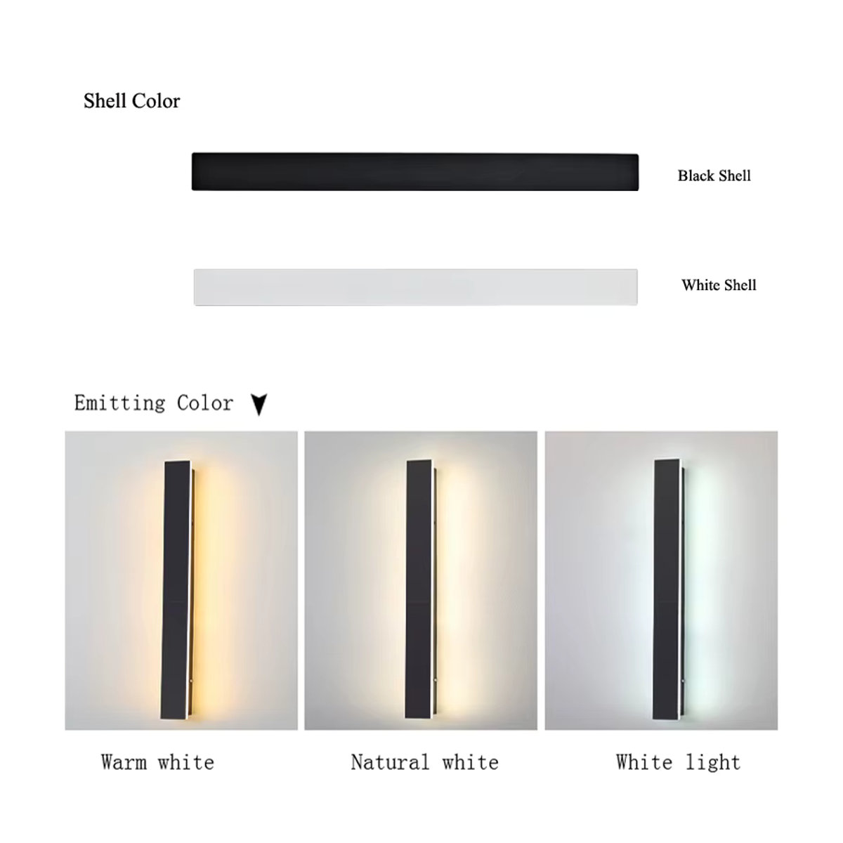 WAAJEA Moderne LED Wandleuchte Schwarz 40 cm 15W - Bild 3