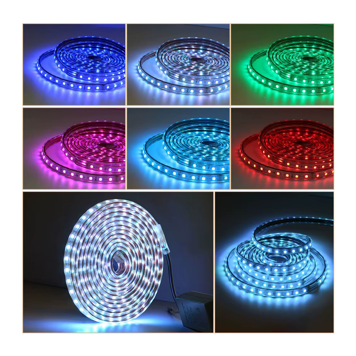 WAAJEA RGB-LED-Streifenlicht SMD5050 Bunt, Wasserdicht mit Fernbedienung und EU-Stecker für Garten und Außenbereich - Bild 3