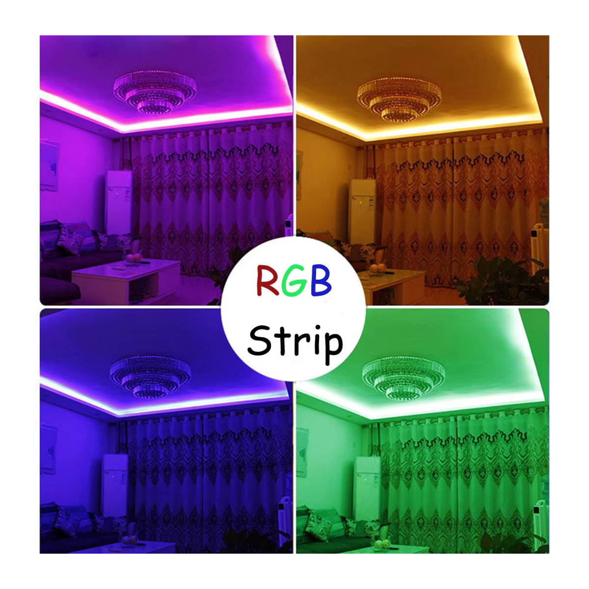 WAAJEA RGB-LED-Streifenlicht SMD5050 Bunt, Wasserdicht mit Fernbedienung und EU-Stecker für Garten und Außenbereich - Bild 5