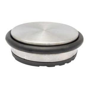 Wagner Bodemdeurstopper BIG DISK aus Stahl in edelstahlsilber/schwarz, Durchmesser: 100 mm, Höhe: 30 mm