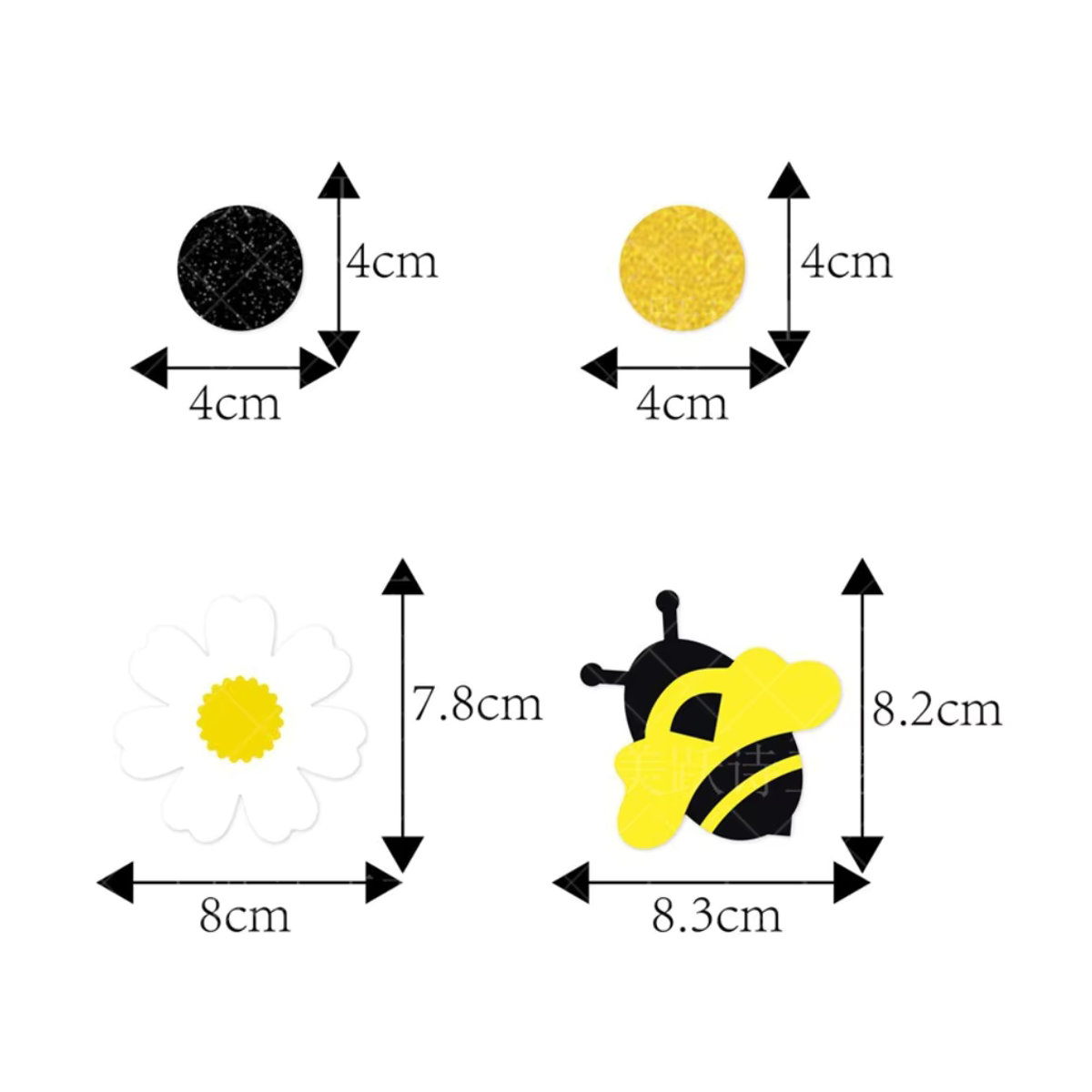 WakaParty Bienenvorhang aus Papier mit Honigbienen und Gänseblümchen in Gelb als Hängegirlande für Babyparty und Geburtstag - Bild 2
