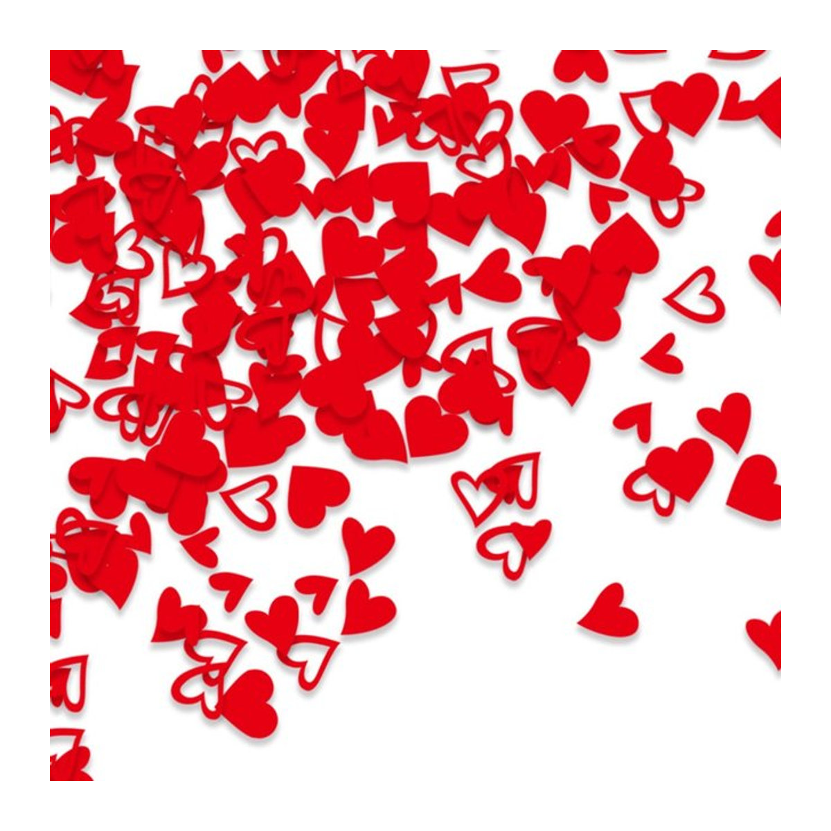 WakaParty Tischkonfetti in Herzform aus Papier, 100-teiliges Set, Rot, Unregelmäßige Herzen für Valentinstag, Hochzeit und Partydekoration - Bild 1