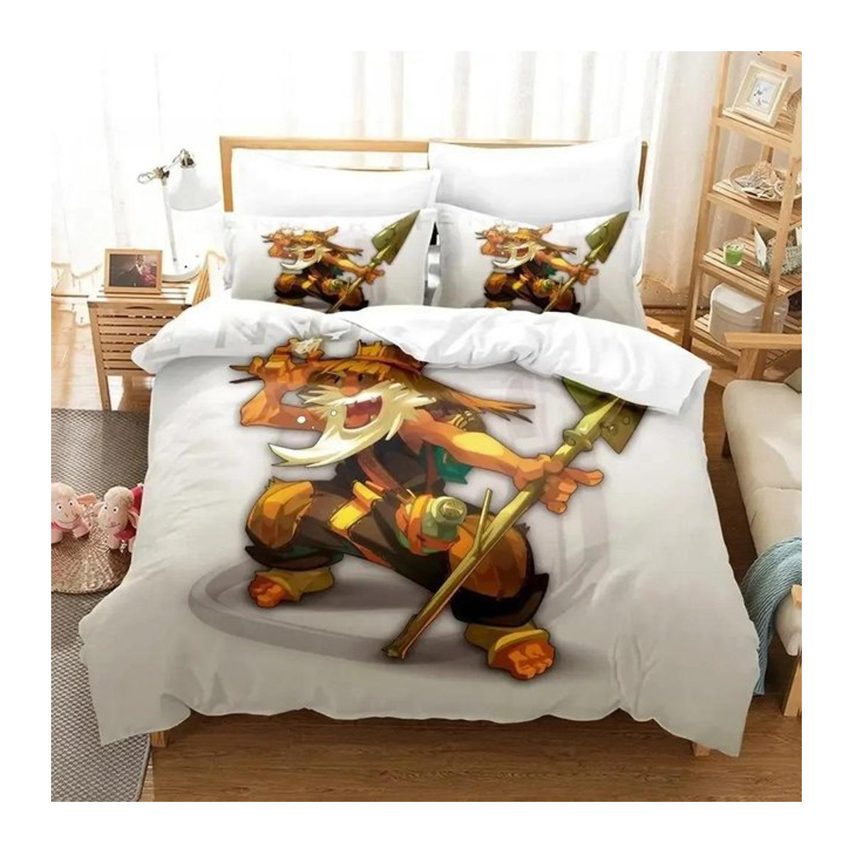 Wakfu Bettwäscheset mit 3D-Druck für Einzelbetten, Bettbezug und Bettlaken, B/H: 135 x 200 cm - Bild 1