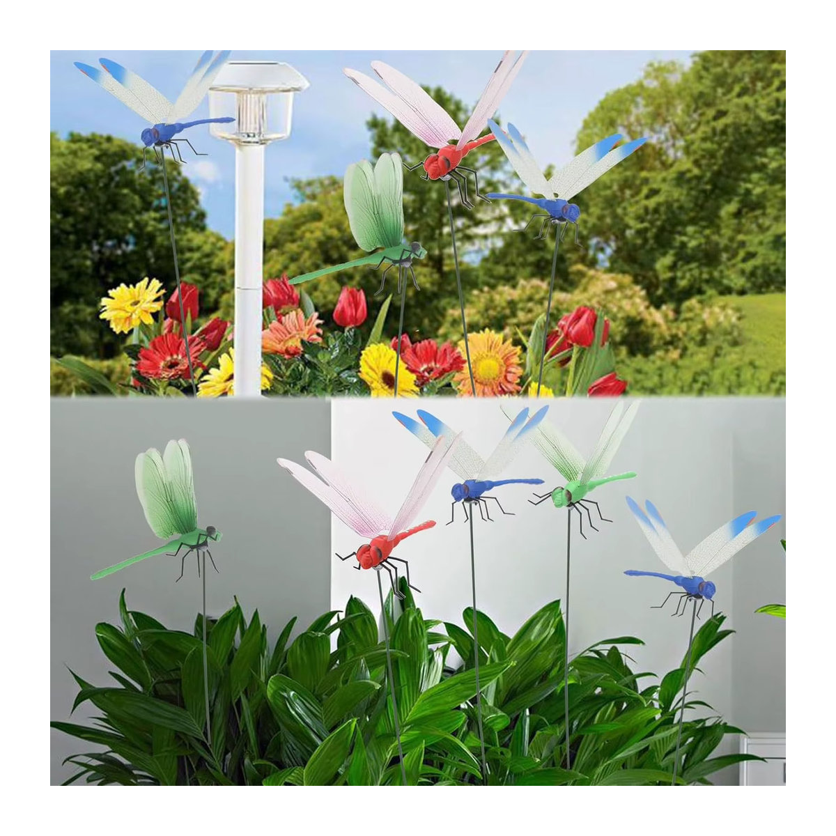 WALFRONT Deko-Libellen Clips aus Kunststoff, mehrfarbig, wetterfeste Gartenornamente für Patio und Heimdeko - Bild 3