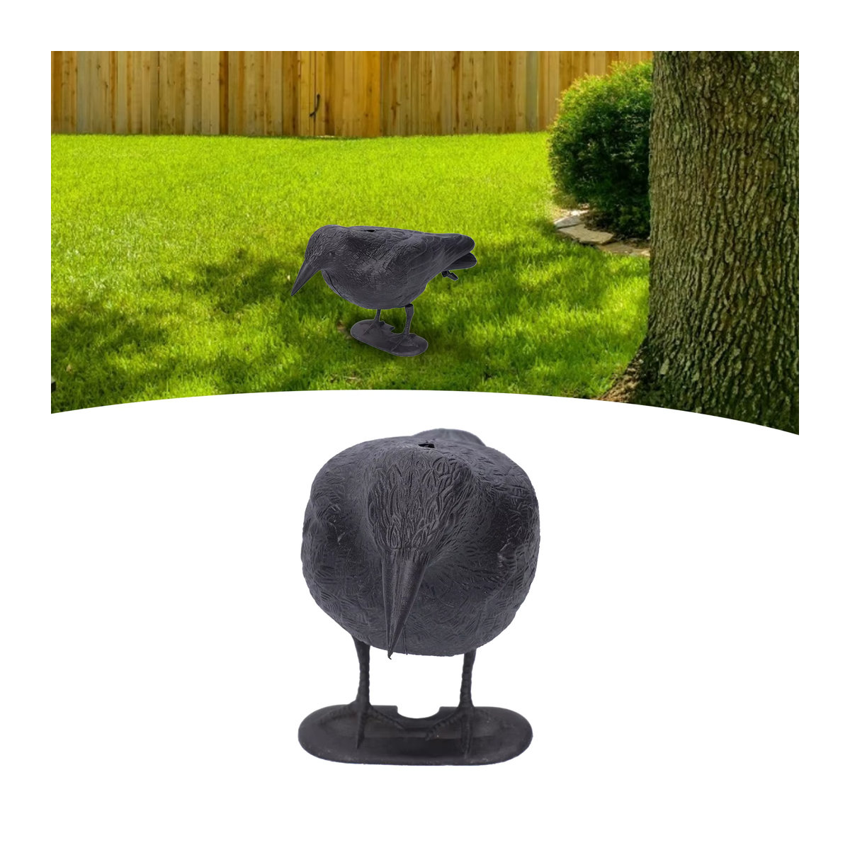 WALFRONT Krähen Lockvogel Simulation aus Kunststoff für die Jagd und Garten Dekoration - Bild 3