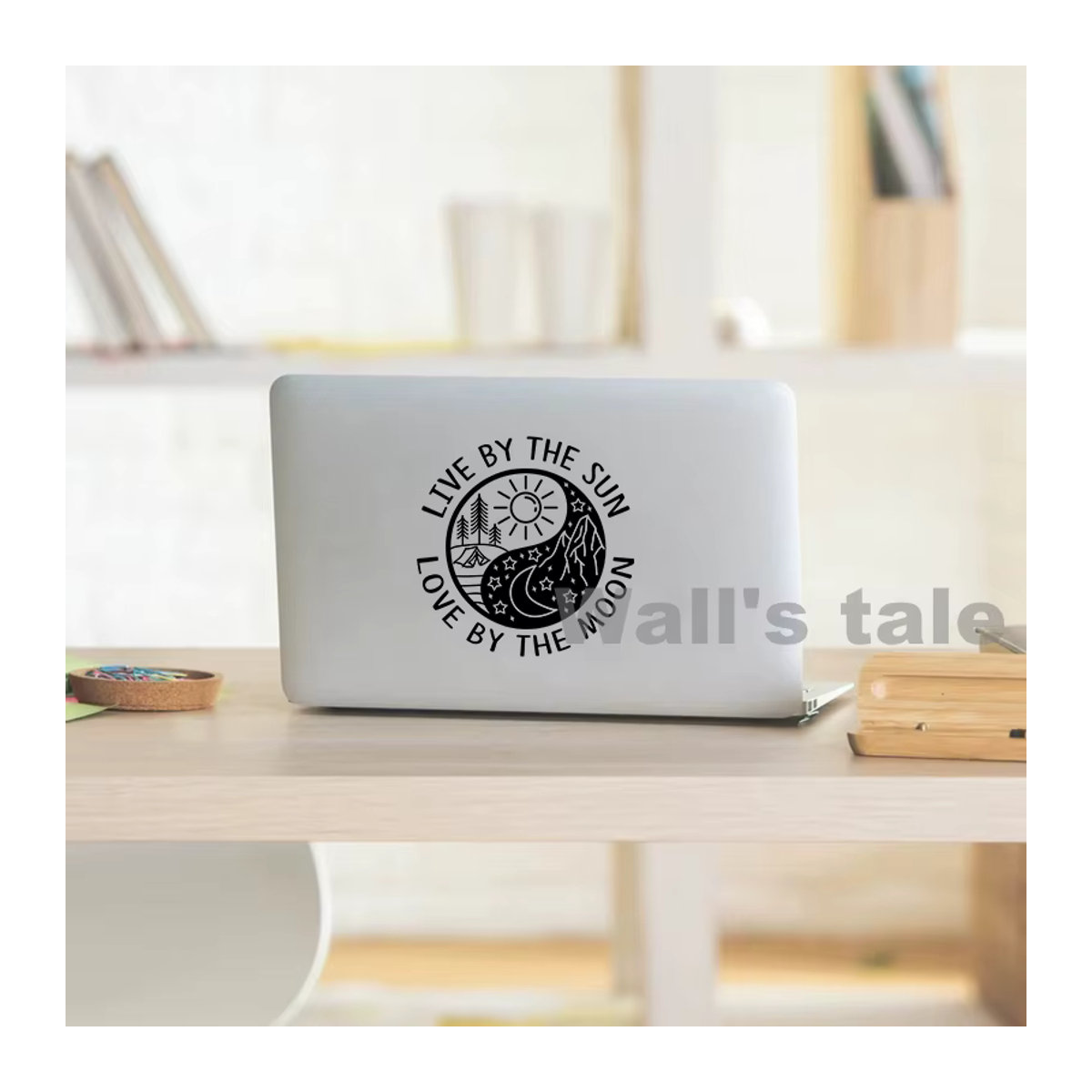 Wall's Tale Vinyl Wandaufkleber Wanddeko Live By The Sun und Love By The Moon in Schwarz und Weiß - Bild 2
