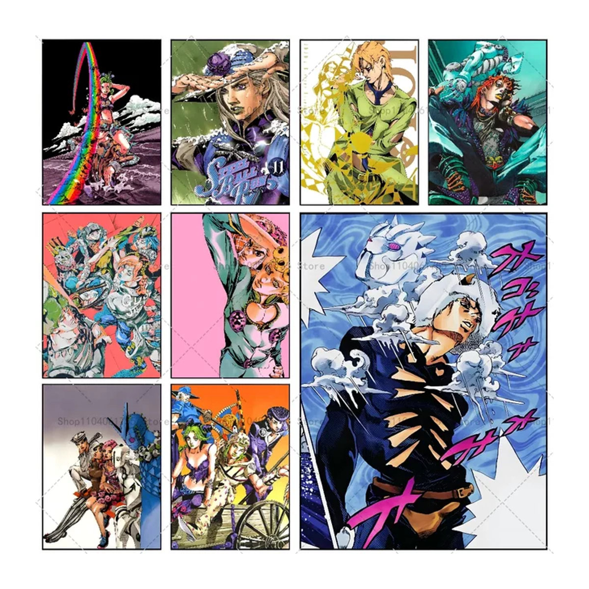 Wandaufkleber Anime JoJos Bizarre Adventure Motiv in Multicolor, selbstklebend und wasserfest aus Papier zur Dekoration von Zimmern, Bars oder Cafés - Bild 1