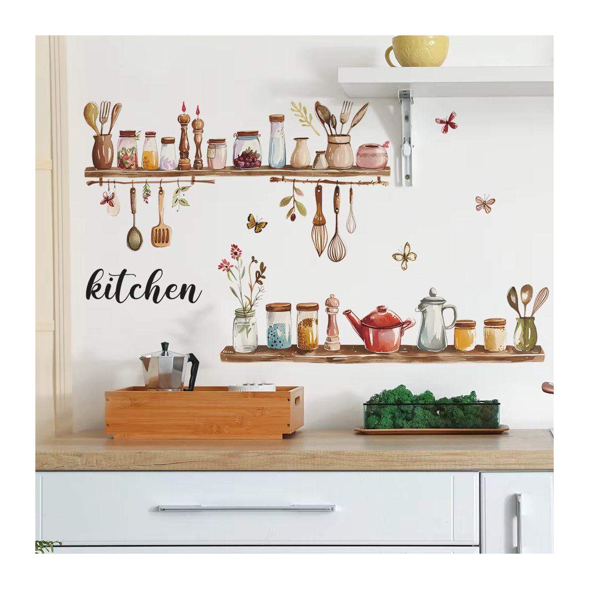 Wandaufkleber für Küche und Esszimmer aus PVC mit dekorativem Glas-Design, B/H: 60 x 40 cm - Bild 2