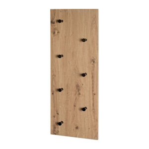 Wandgarderobe HAKU aus Holz und Metall in Eiche Dunkel und Schwarz