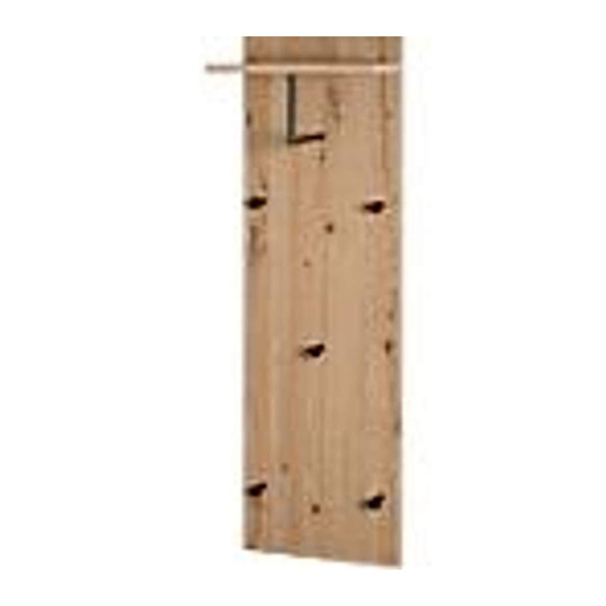 Wandgarderobe HAKU mit 5 Haken, Kleiderstange und Hutablage aus Holz und Metall, Eiche Natur/Schwarz - Bild 3
