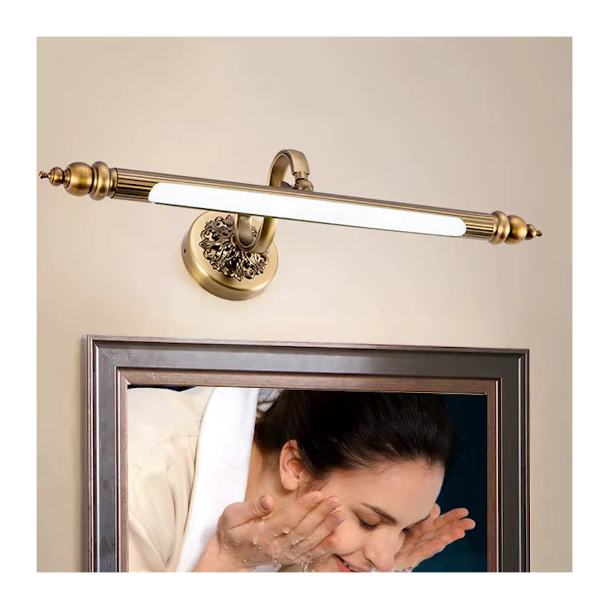 Wandleuchte wecus Spiegellampe in Braun und Bronze mit LED, 8 W, Höhe: 51 cm - Bild 2