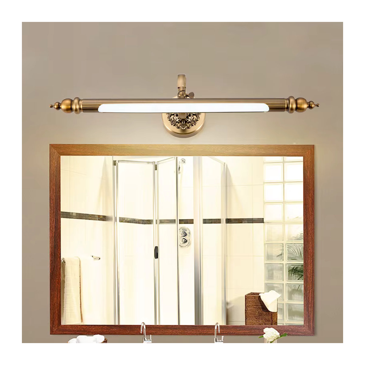 Wandleuchte wecus Spiegellampe in Braun und Bronze mit LED, 8 W, Höhe: 51 cm - Bild 3