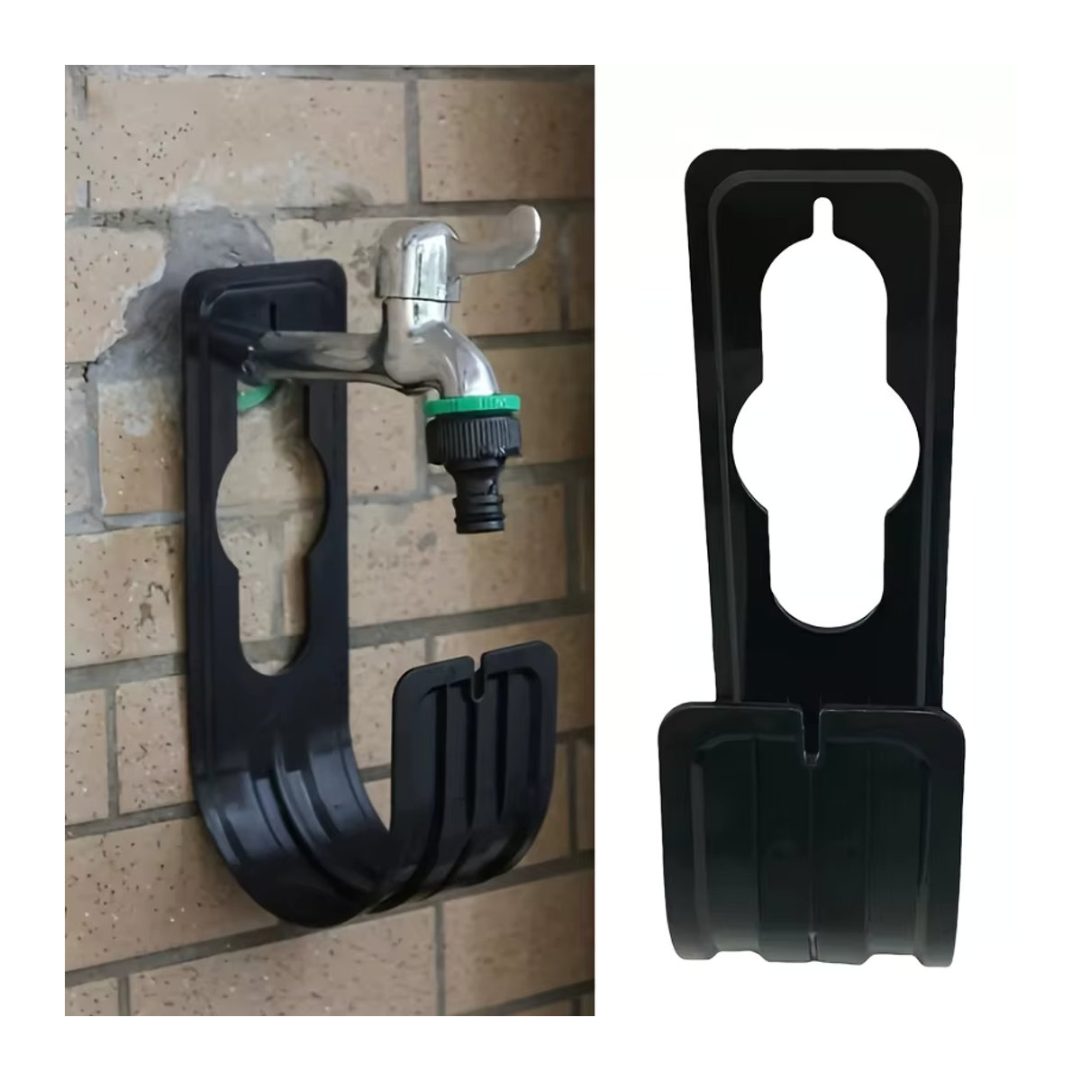 Wandmontierbarer Wasserschlauchhalter aus Metall in Schwarz für die Gartenbewässerung - Bild 4