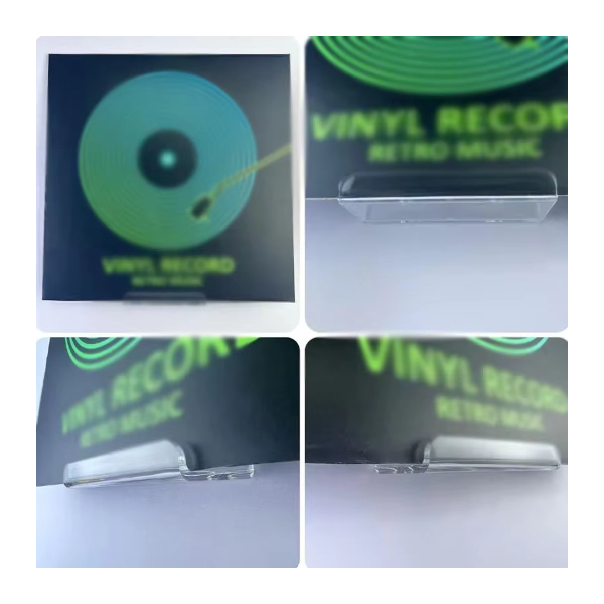 Wandmontierter Schallplattenständer aus Acryl für 4 und 7 Zoll CD-Alben in Transparent - Bild 3