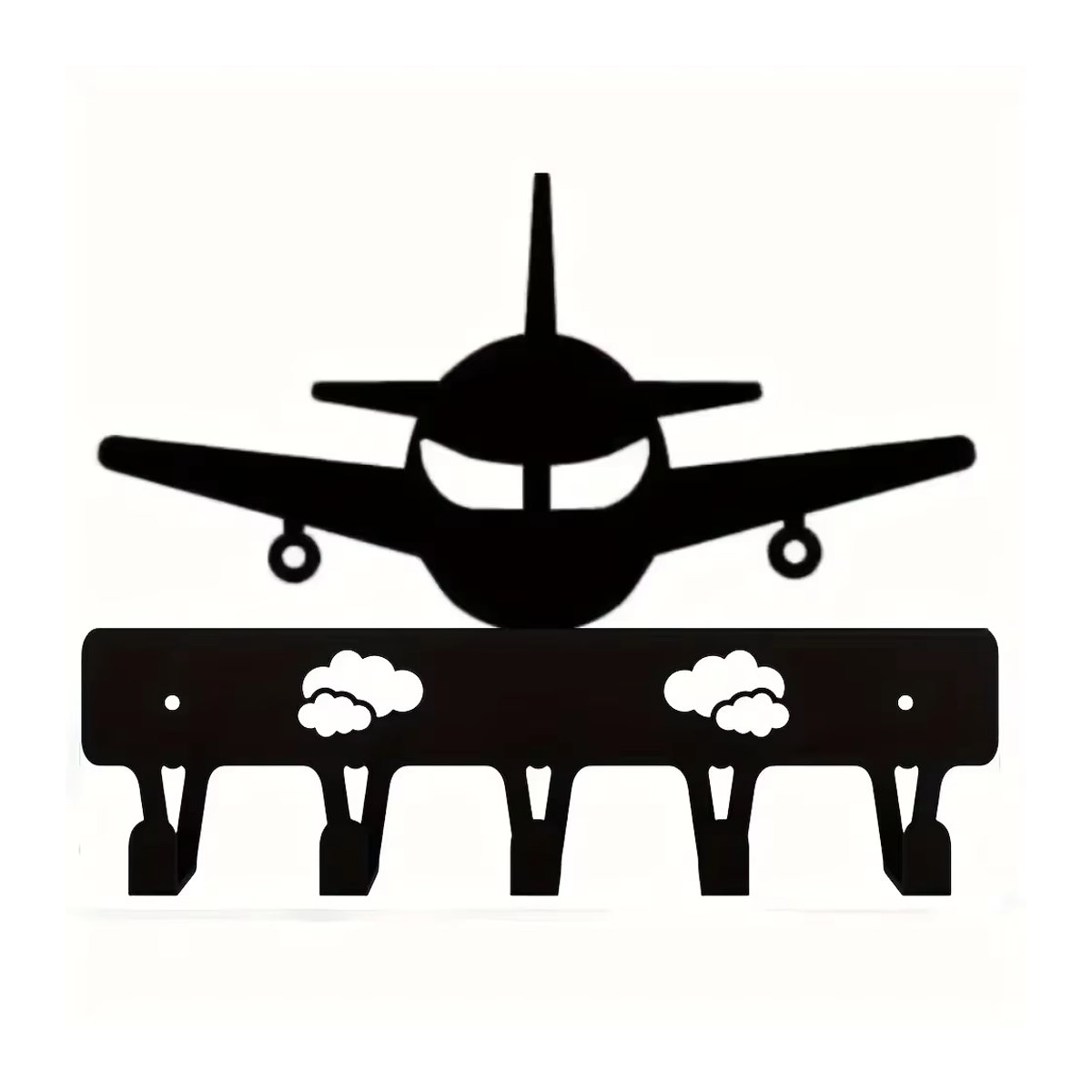 Wandmontierter Schlüsselhalter in Flugzeug-Design aus Metall als dekorative Wandkunst für Wohnzimmer und Schlafzimmer - Bild 3